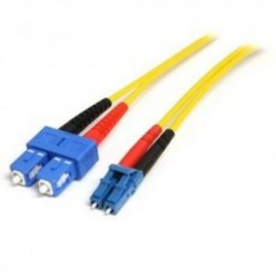 NEW STARTECH.COM SMFIBLCSC4 4M SM DUPLEX FIBER PATCH CABLE LC TO SC.b