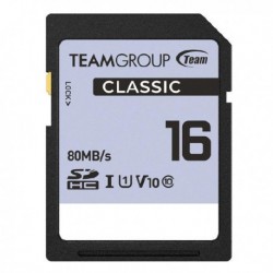 NEW TCSDHC16GIV1001 09T-CLASSICSDHC-16GB TEAM GROUP CLASSIC SDHC UHS-1 V10 SD MEMORY CARD 16GB R/W (MAX) 80MB/S 15MB/S.d.