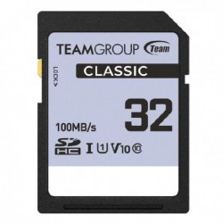 NEW TCSDHC32GIV1001 09T-CLASSICSDHC-32GB TEAM GROUP CLASSIC SDHC UHS-1 V10 SD MEMORY CARD 32GB R/W (MAX) 80MB/S 15MB/S.d.