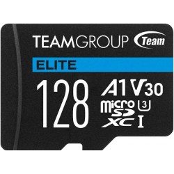 NEW TEAUSDX128GIV30A103 09T-ELITEMSD-128GB TEAM GROUP ELITE A1 MICROSDXC MEMORY CARD 128GB R/W (MAX) 100MB/S 50MB/S 1500/500 I