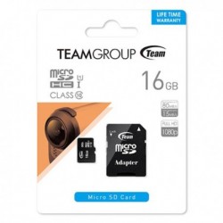 NEW TUSDH16GCL10U03 09T-MSD-16GB TEAM GROUP MICRO SDHC 16GB CLASS10 UHS-I RETAIL W/1 ADAPTERR/W (MAX) 80MB/S 15MB/S.d.