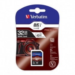 NEW 43963 VERBATIM SDHC 32GB (CLASS 10) UP TO 45MB/SEC 300X READ SPEED.e