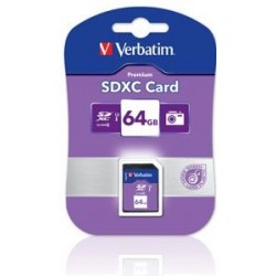 NEW 44024 VERBATIM SDXC 64GB (CLASS 10 UHS-I) UP TO 45MB/SEC 300X READ SPEED.e