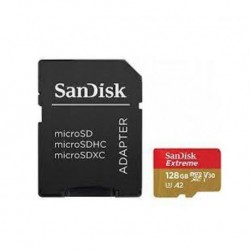 NEW SDSQXAA-128G-GN6AA SANDISK EXTREME MICROSDXC SQXAA 128GB V30 U3 C10 A2 UHS-I 190MB/S R 90MB/S W 4X6 SD ADAPTOR LIFETIME LI