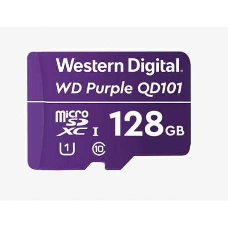 NEW WDD128G1P0C WESTERN DIGITAL WD PURPLE 128GB MICROSDXC CARD 24/7 -25??C TO 85??C WEATHER HUMIDITY RESISTANT FOR SURVEILLANC