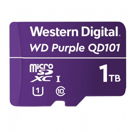 NEW WDD100T1P0C WESTERN DIGITAL WD PURPLE 1TB MICROSDXC CARD 24/7 -25??C TO 85??C WEATHER & HUMIDITY RESISTANT FOR SURVEILLANC