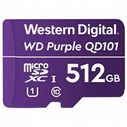 NEW WDD512G1P0C WESTERN DIGITAL WD PURPLE 512GB MICROSDXC CARD 24/7 -25??C TO 85??C WEATHER & HUMIDITY RESISTANT FOR SURVEILLA