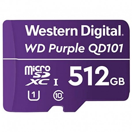 NEW WDD512G1P0C WESTERN DIGITAL WD PURPLE 512GB MICROSDXC CARD 24/7 -25??C TO 85??C WEATHER & HUMIDITY RESISTANT FOR SURVEILLA