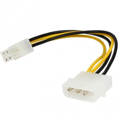 NEW AT-MOLEX-TO-EPS ASTROTEK INTERNAL POWER MOLEX CABLE 20CM - 4 PINS TO 8 PINS ATX EPS 12V MOTHERBOARD POWER SUPPLY ADAPTER C