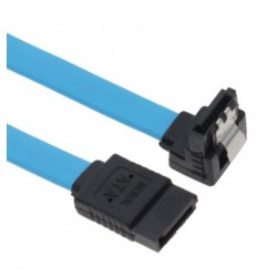 NEW AT-SATA3-90D ASTROTEK SATA 3.0 DATA CABLE 50CM MALE TO MALE 180 TO 90 DEGREE WITH METAL LOCK 26AWG BLUE LS.e