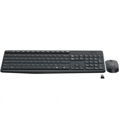 NEW 920-007937 26LT-CKBM-MK235 LOGITECH WIRELESS KEYBOARD & MOUSE COMBO MK235 BLACK USB RECEIVER FULL SIZE..d.