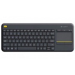 NEW 920-007165 14LT-CKB-K400-BLK LOGITECH WIRELESS KEYBOARD K400 PLUS BLACK USB RECEIVER INBUILT TOUCH PAD (POWERED BY 2XAA IN