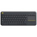 NEW 920-007165 14LT-CKB-K400-BLK LOGITECH WIRELESS KEYBOARD K400 PLUS BLACK USB RECEIVER INBUILT TOUCH PAD (POWERED BY 2XAA IN