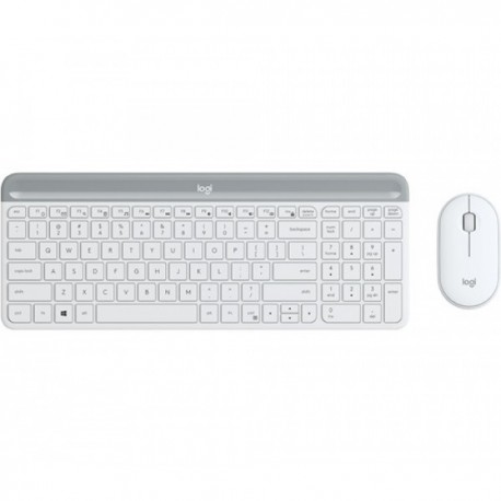 NEW 920-009183 LOGITECH MK470 SLIM WIRELESS KEYBOARD MOUSE COMBO NANO RECEIVER 1 YR WARRANTY -WHITE.e
