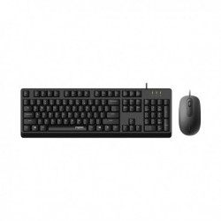 NEW RAPOO X130PRO - WIRED OPTICAL MOUSE AND KEYBOARD COMBO BLACK / 1000DPI / SPILL RESISTANT.e