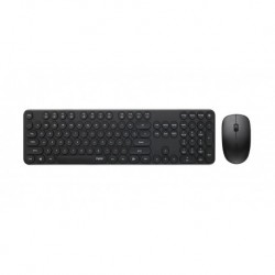 NEW X260S-BLACK RAPOO WIRELESS OPTICAL MOUSE & KEYBOARD BLACK -2.4G CONNECTION 10M RANGE SPILL-RESISTANT RETRO STYLE ROUND KEY