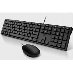 NEW 286J4AA HP 225 USB WIRED KEYBOARD MOUSE COMBO FOR BUSINESS - FULL-SIZED USB 3.0 TYPE-A COMFOTABLE RELIABLE ERGONOMIC PLUG