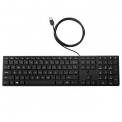 NEW 9SR37AA HP WIRED 320K FULL-SIZED KEYBOARD - COMPATIBLE WITH WINDOWS 10 DESKTOP PC LAPTOP NOTEBOOK USB PLUG AND PLAY CONNEC