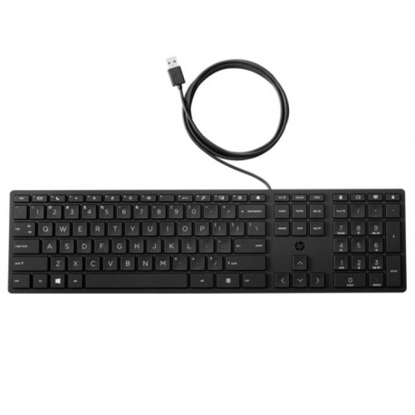 NEW 9SR37AA HP WIRED 320K FULL-SIZED KEYBOARD - COMPATIBLE WITH WINDOWS 10 DESKTOP PC LAPTOP NOTEBOOK USB PLUG AND PLAY CONNEC