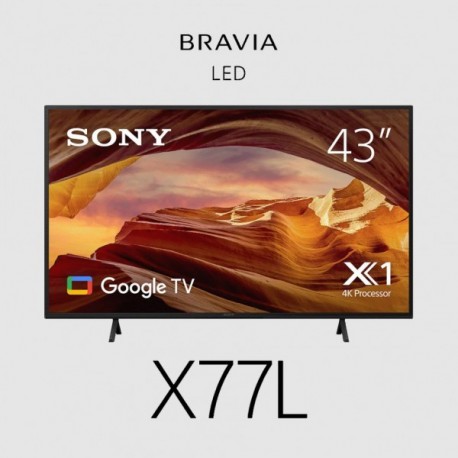 NEW FWD43X77L 13FWD43X77L SONY BRAVIA X77L TV 43 INCH ENTRY 4K (3840 X 2160) 450-CD/M2 BRIGHTNESS HDR10 HLG ANDROID TV GOOGLE