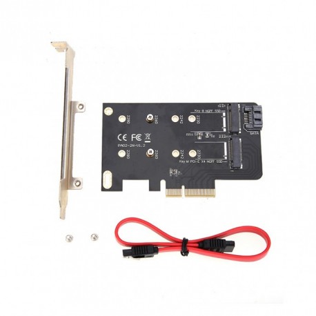 NEW SIMPLECOM EC412 DUAL M.2 (B KEY AND M KEY) TO PCI-E X4 AND SATA 6G EXPANSION CARD.e