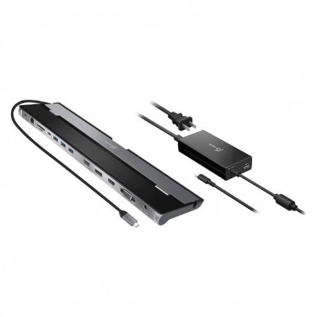 NEW JCD543P 15A-JCD543P J5CREATE JCD543P USB-C TRIPLE DISPLAY DOCKING STATION WITH 100W PD ADAPTOR (USB-C TO VGA/HDMI/DP RJ45