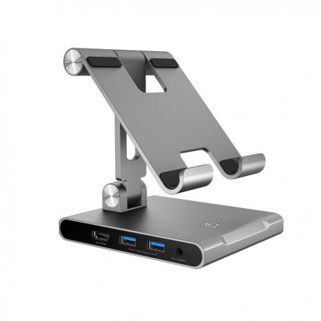 NEW JTS224 15A-JTS224 J5CREATE JTS224 MULTI-ANGLE STAND DOCKING STATION FOR IPAD SAMSUNG TABLET SURFACE PRO 8 (USB-C TO 4K HDM