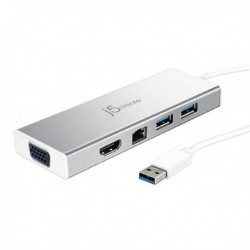 NEW JUD380 15A-JUD380 J5CREATE JUD380 USB 3.0 MINI DOCK FOR DUAL DISPLAY (ADAPTER INCLUDES HDMI & VGA OUTPUT USB 3.1 TYPE-A PO