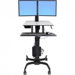 NEW ERGOTRON 24-214-085 WORKFIT-C SIT-STAND DUAL LCD BLACK..b