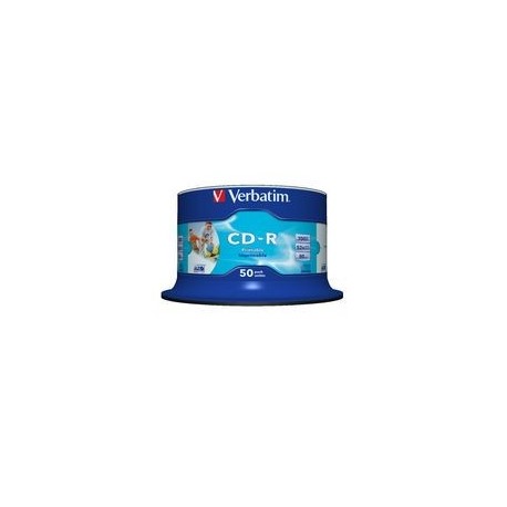 NEW 41908 VERBATIM CD-R 700MB 50PK WHITE INKJET 52X.e