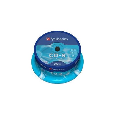 NEW 43432 VERBATIM CD-R 700MB 25PK SPINDLE 52X.e