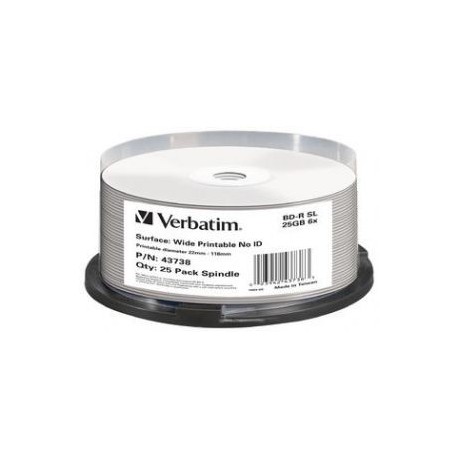 NEW 43738 VERBATIM BLU-RAY BD-R 25PK 25GB 6X SPINDLE.e