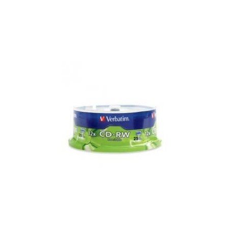 NEW 95155 VERBATIM CD-RW 700MB 25PK SPINDLE 12X.e