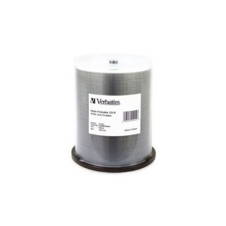 NEW 95252 VERBATIM CD-R 700MB 100PK WHITE WIDE INKJET 52X.e