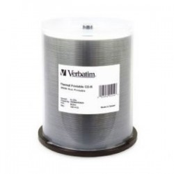 NEW VERBATIM CD-R 700MB 100PK WHITE WIDE THERMAL 52X - 95254.e