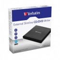 NEW 98938 VERBATIM EXTERNAL SLIMLINE MOBILE CD/DVD WRITER USB 2.0 BLACK.e