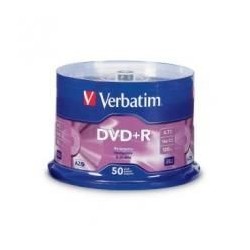 NEW 95037 VERBATIM DVD plus R 4.7GB 50PK SPINDLE 16X.e