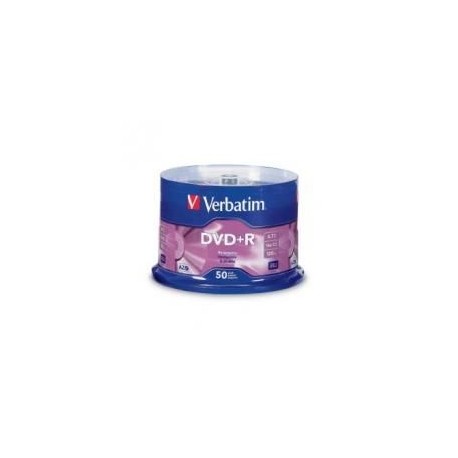 NEW 95037 VERBATIM DVD plus R 4.7GB 50PK SPINDLE 16X.e