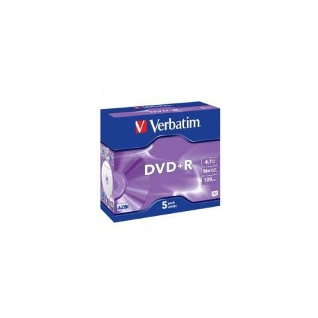 NEW 95049 VERBATIM DVD plus R 16X JEWEL 5PK 4.7GB.e