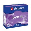 NEW 95049 VERBATIM DVD plus R 16X JEWEL 5PK 4.7GB.e
