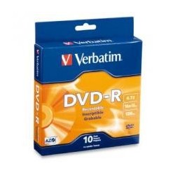 NEW 95100 VERBATIM DVD-R 4.7GB 10PK SPINDLE 16X.e
