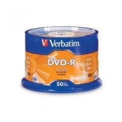 NEW 95211 (LS) VERBATIM DVD-R4.7GB 16X 50PK WHITE WIDE THERMAL (GLOSS) SPINDLE.e