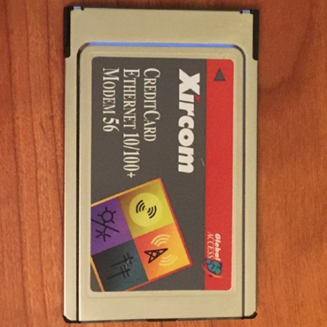 INTEL CEM56-100 USED XIRCOM CREDIT CARD ETHERNET 10/100PLUSMODEM 56K CARDBUS PCMCIA GLOBAL ACCESS ADAPTER CARD ONLY...