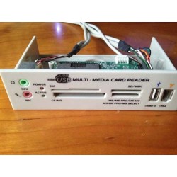 GENERIC MILTIFRONT525 USED MULTIMEDIA 5.25" CASE FRONT PANEL WITH CARD READER USB FIREWIRE 1394 AUDIO PORTS (MOTHERBOARD NEEDS