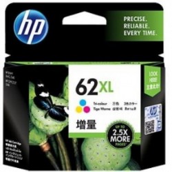 NEW C2P07AA HP 62XL TRI-COLOR INK CARTRIDGE.c.