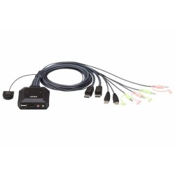 NEW ATEN CS22DP-AT 2 PORT USB 2.0 DISPLAYPORT 1.2 4096X 2160@30HZ KVM CABLE SWITCH WITH AUDIO - [ OLD SKU: CS22DP ].c.