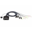 NEW ATEN CS22DP-AT 2 PORT USB 2.0 DISPLAYPORT 1.2 4096X 2160@30HZ KVM CABLE SWITCH WITH AUDIO - [ OLD SKU: CS22DP ].c.
